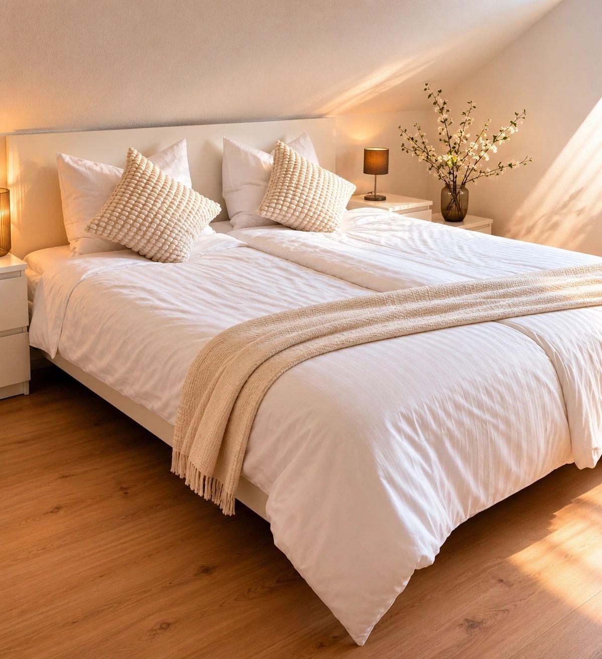 Schlafzimmer im Dachgeschoss-Apartment